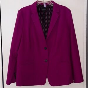 Talbots Bi-Stretch Wool Blend Lined Blazer Suit Jacket Fuschia Magenta sz 18